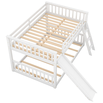 Full over Full Bunk Bed with Convertible Slide and Ladder, White(Old SKU: GX000708AAK) image 8