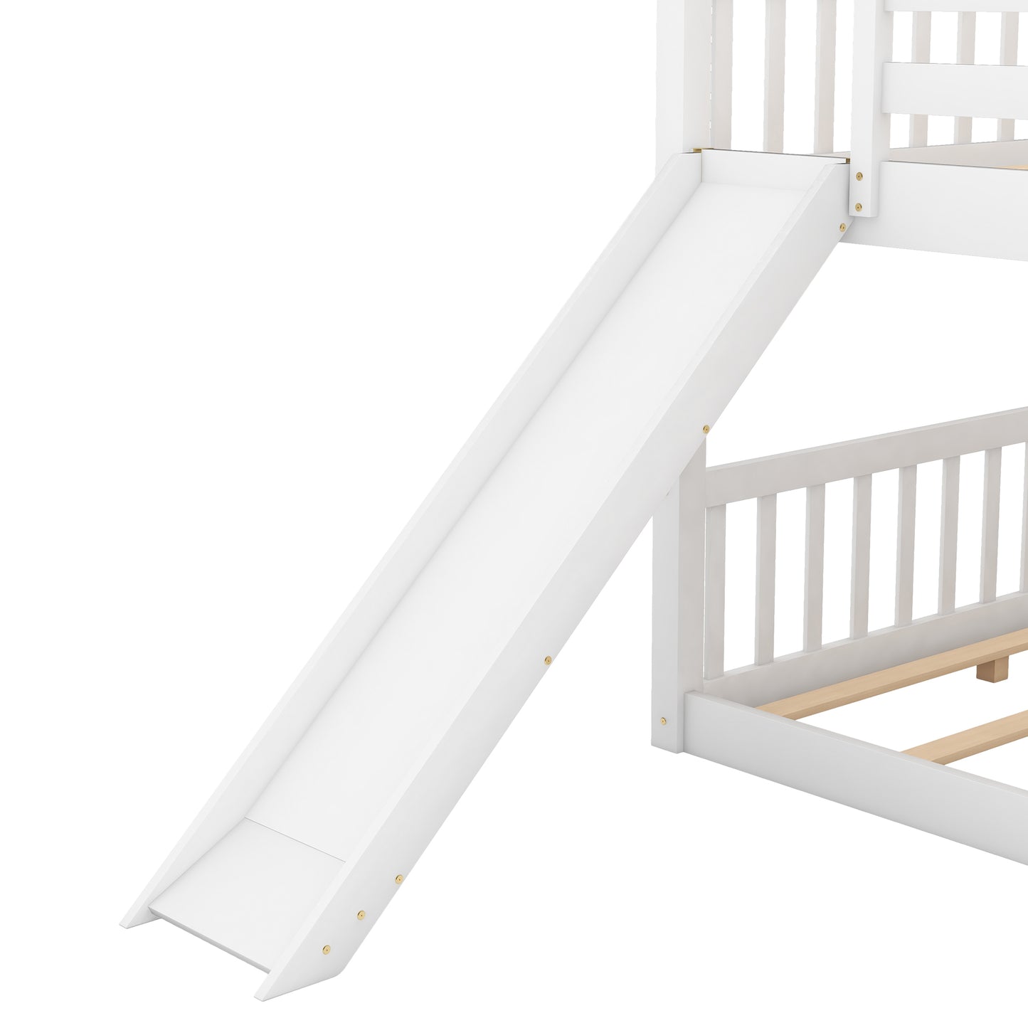 Full over Full Bunk Bed with Convertible Slide and Ladder, White(Old SKU: GX000708AAK) image 9