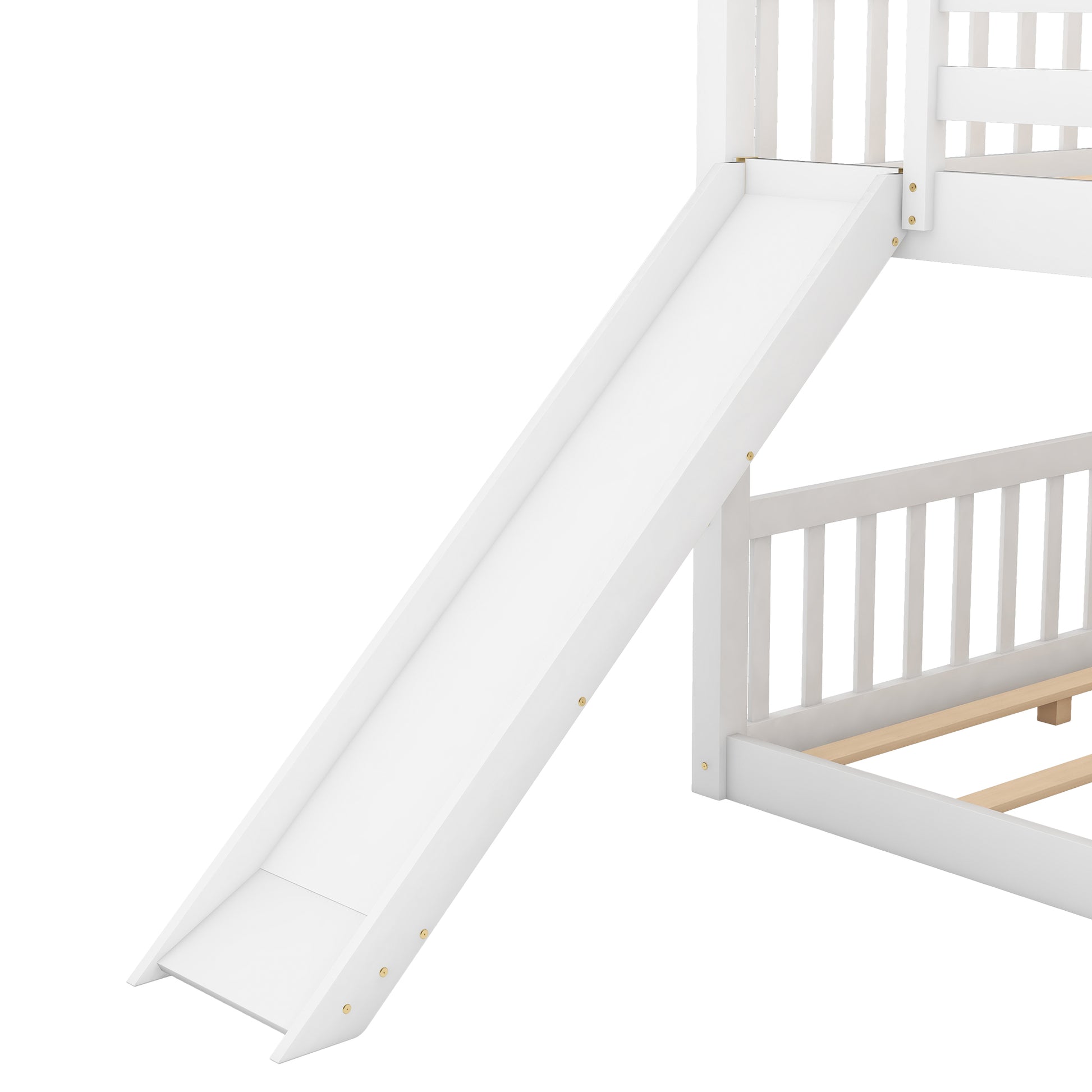Full over Full Bunk Bed with Convertible Slide and Ladder, White(Old SKU: GX000708AAK) image 9