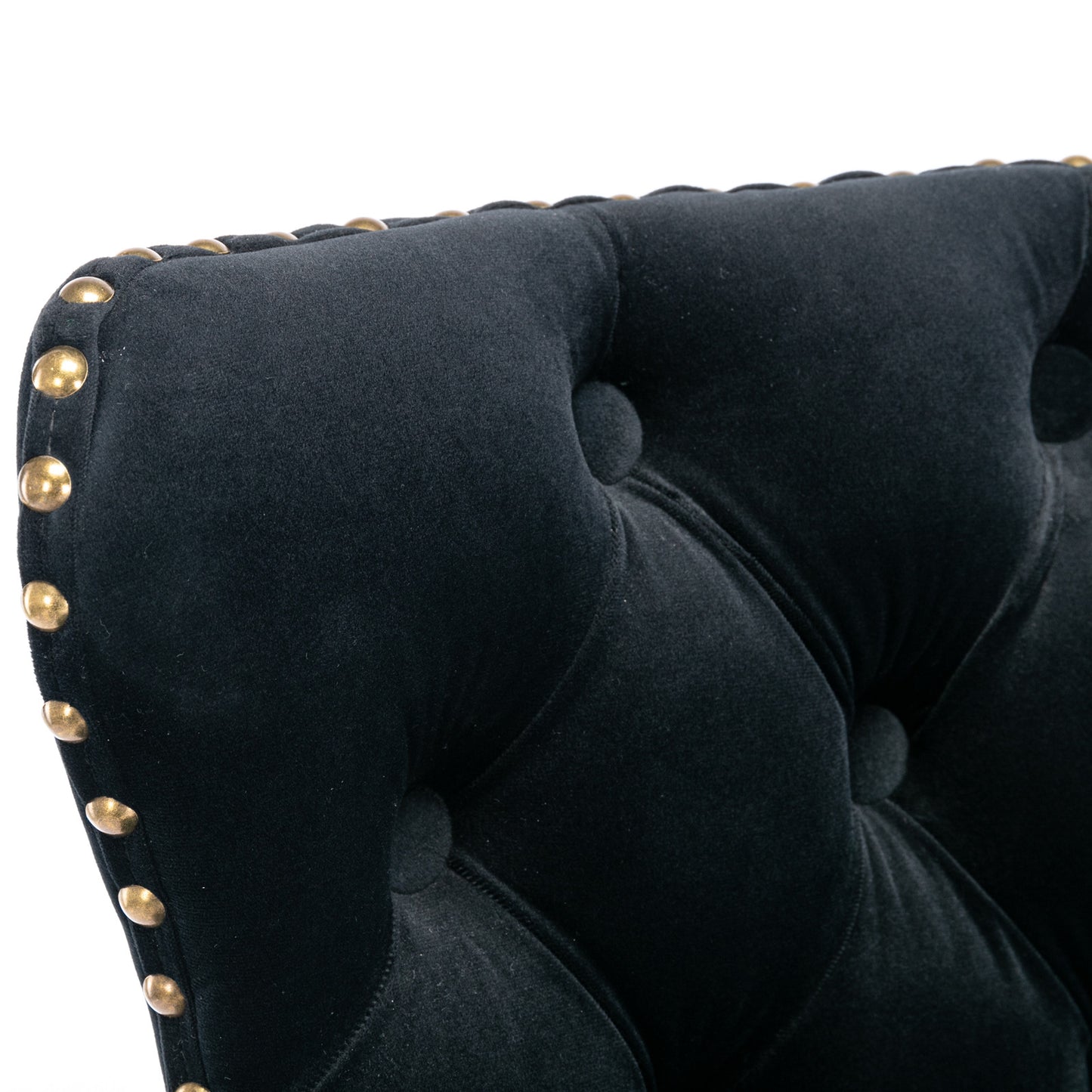 A&A Furniture,Swivel Velvet Barstools Adjusatble Seat Height from 25-33 Inch,17.7 inch base, Modern Upholstered Bar Stools with Backs Comfortable Tufted for Home Pub and Kitchen Island,Black,Set of 2 image 9