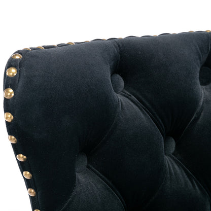 A&A Furniture,Swivel Velvet Barstools Adjusatble Seat Height from 25-33 Inch,17.7 inch base, Modern Upholstered Bar Stools with Backs Comfortable Tufted for Home Pub and Kitchen Island,Black,Set of 2 image 9