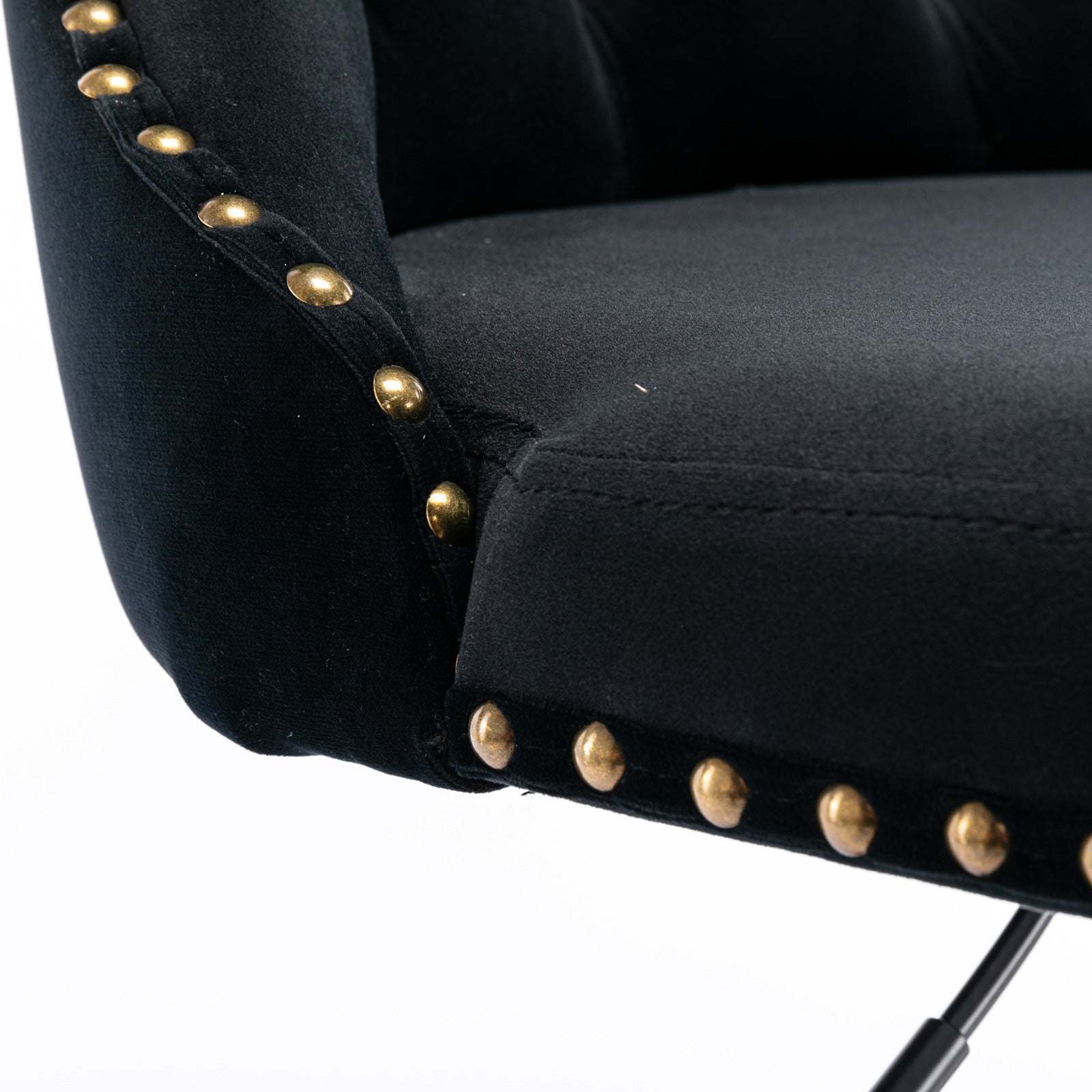 A&A Furniture,Swivel Velvet Barstools Adjusatble Seat Height from 25-33 Inch,17.7 inch base, Modern Upholstered Bar Stools with Backs Comfortable Tufted for Home Pub and Kitchen Island,Black,Set of 2 image 12