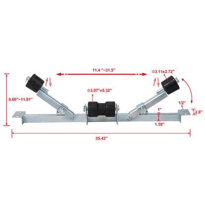 Boat Trailer Bottom Support Bracket with Keel Rollers capacity 1102lb image 8