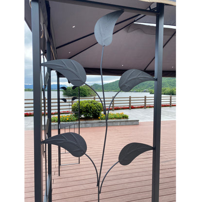 13x10 Outdoor Patio Gazebo Canopy Tent With Ventilated Double Roof And Mosquito net(Detachable Mesh Screen On All Sides),Suitable for Lawn, Garden, Backyard and Deck,Gray Top image 5