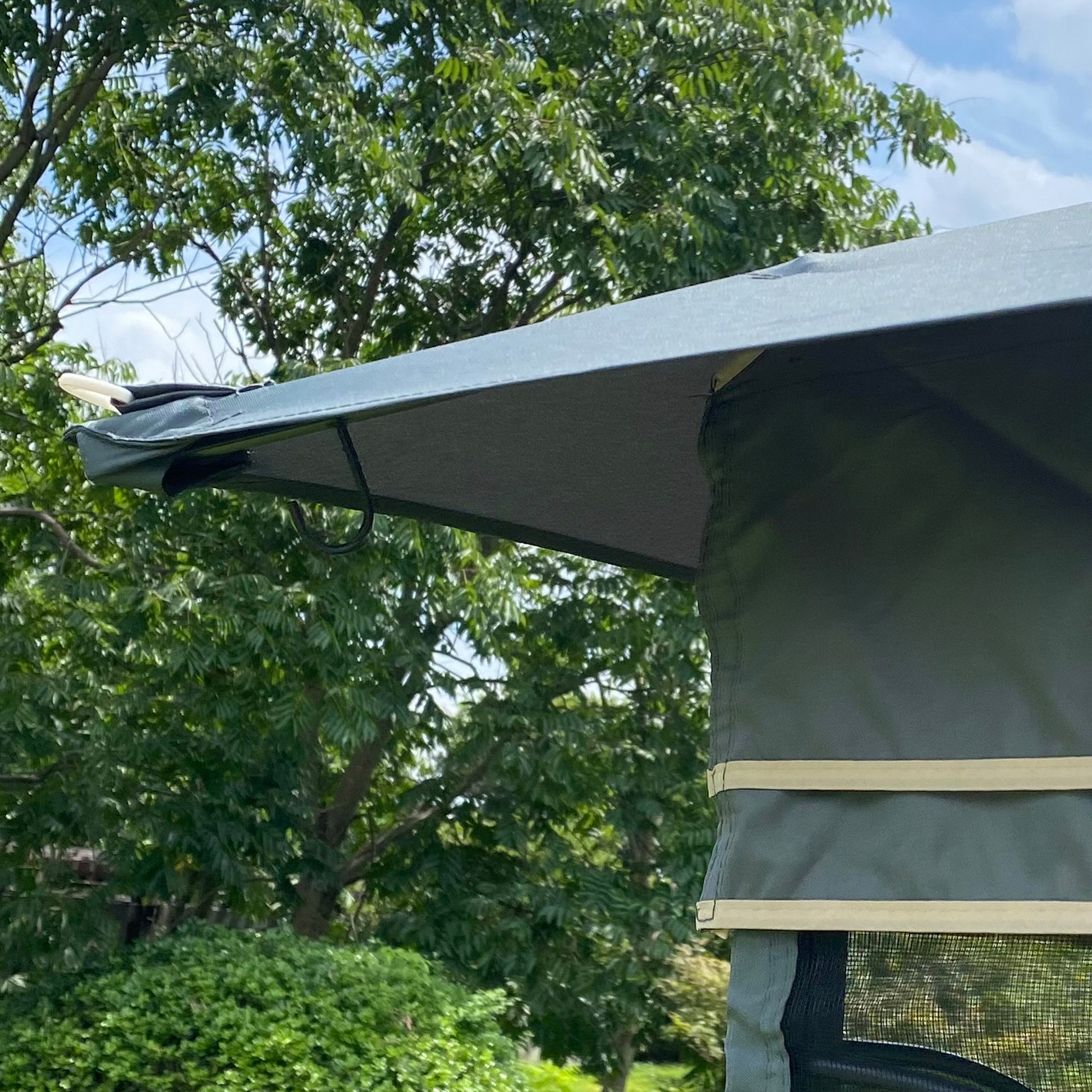 13x10 Outdoor Patio Gazebo Canopy Tent With Ventilated Double Roof And Mosquito net(Detachable Mesh Screen On All Sides),Suitable for Lawn, Garden, Backyard and Deck,Gray Top image 11