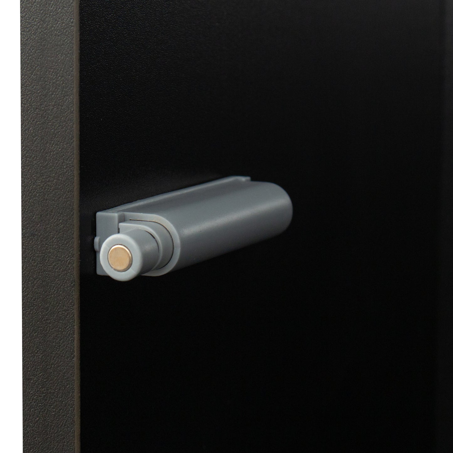Black side cabinet with aluminum strip lamp,With large storage space image 10
