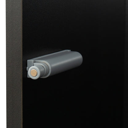 Black side cabinet with aluminum strip lamp,With large storage space image 10