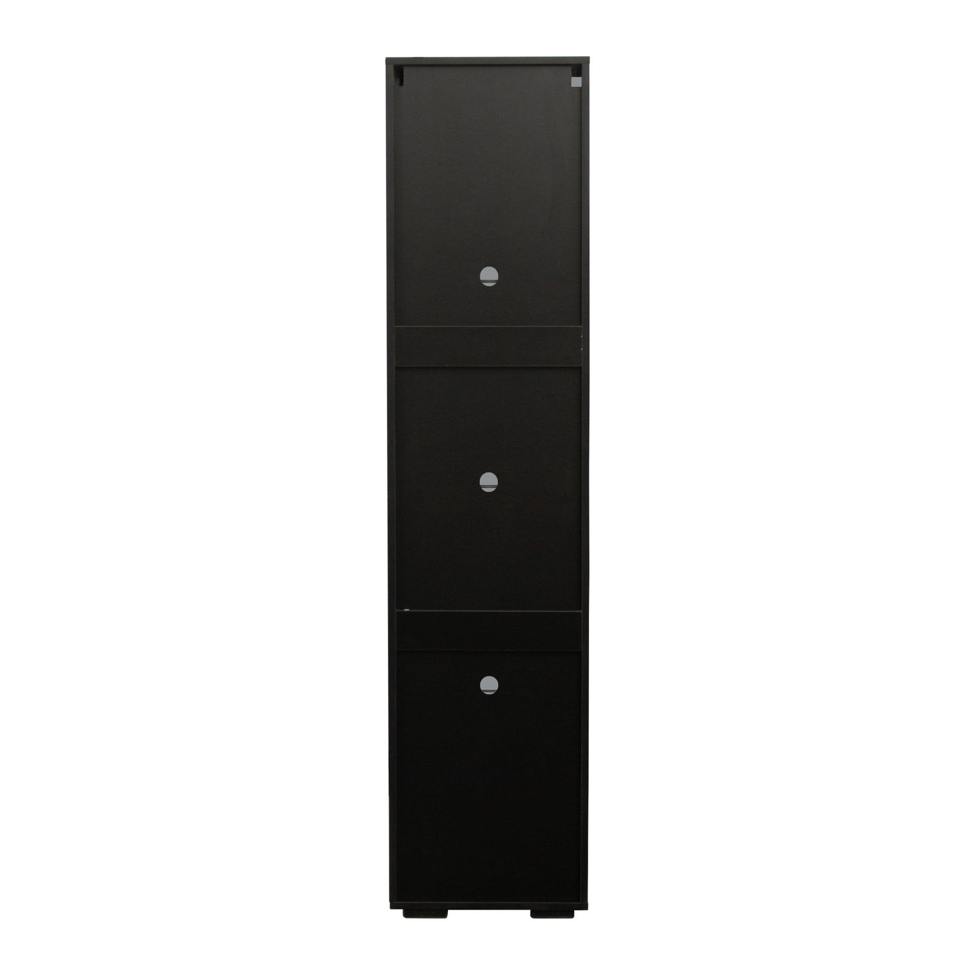 Black side cabinet with aluminum strip lamp,With large storage space image 8