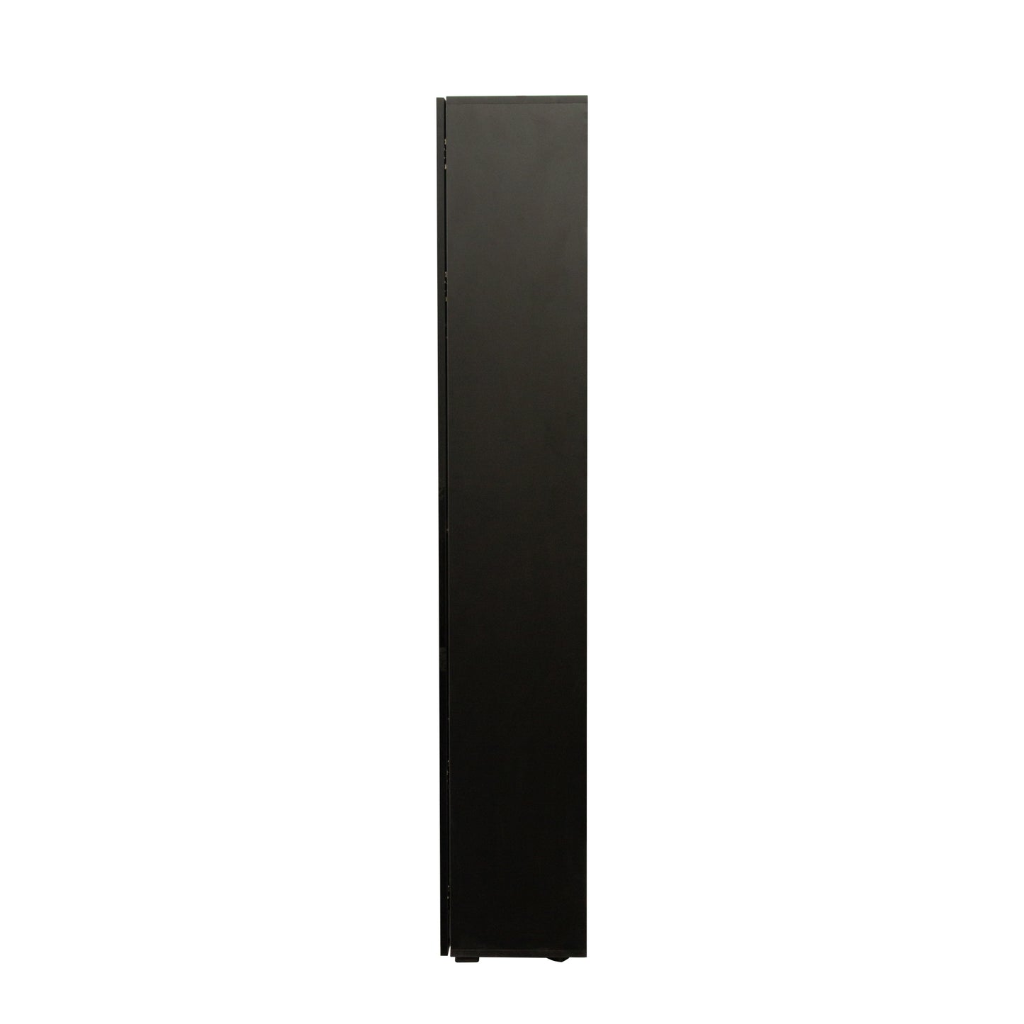 Black side cabinet with aluminum strip lamp,With large storage space image 11
