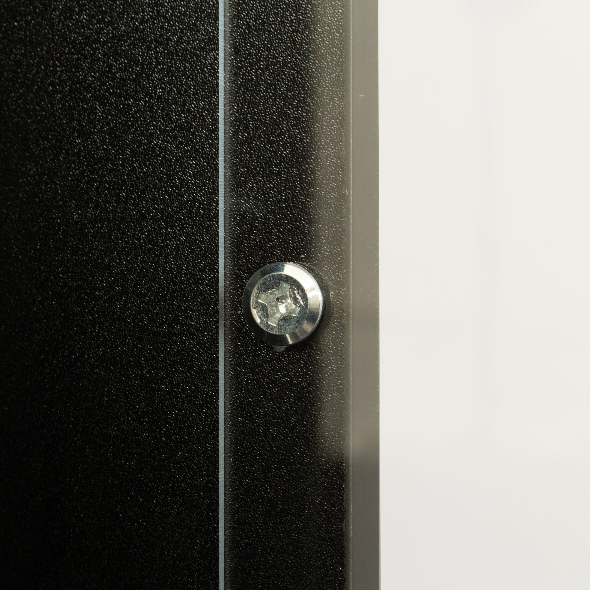 Black side cabinet with aluminum strip lamp,With large storage space image 7