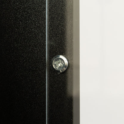 Black side cabinet with aluminum strip lamp,With large storage space image 7