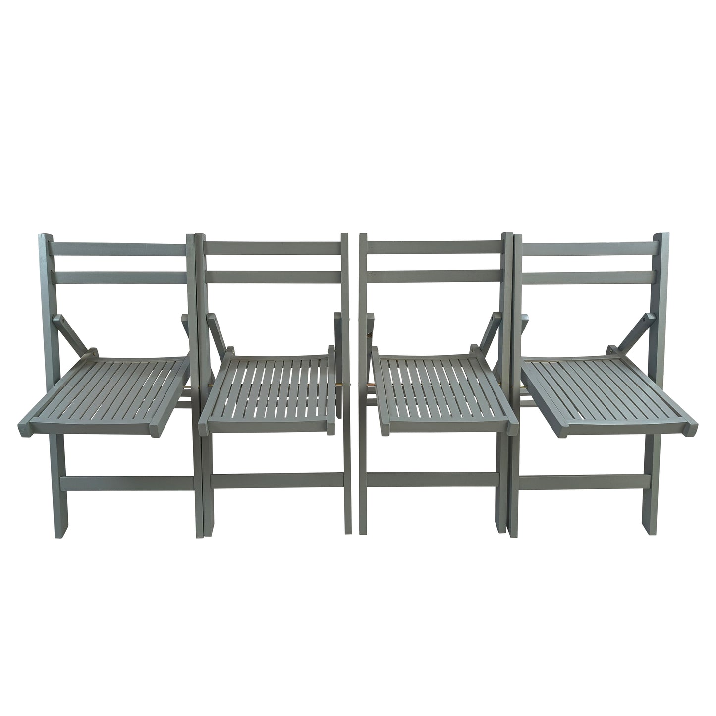 Furniture Slatted Wood Folding Special Event Chair - Gray, Set of 4, FOLDING CHAIR, FOLDABLE STYLE image 2