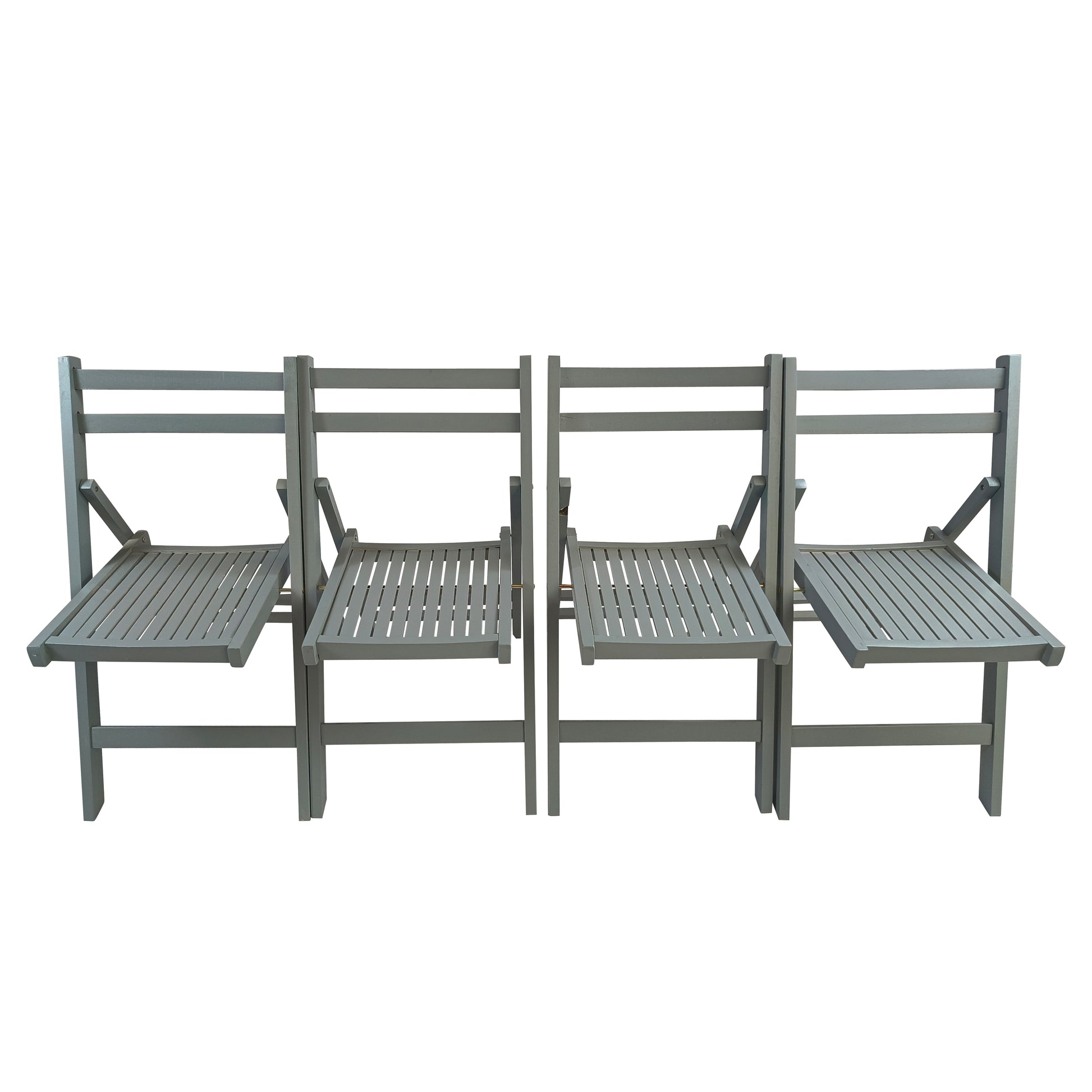 Furniture Slatted Wood Folding Special Event Chair - Gray, Set of 4, FOLDING CHAIR, FOLDABLE STYLE image 2