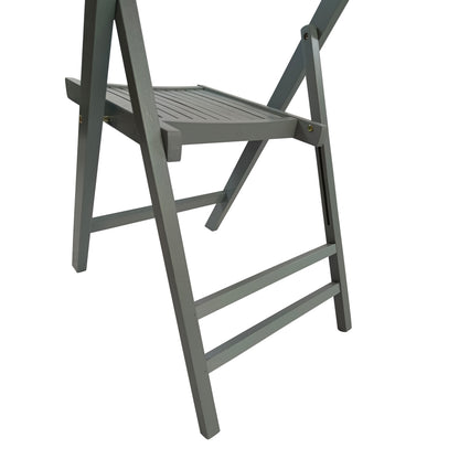 Furniture Slatted Wood Folding Special Event Chair - Gray, Set of 4, FOLDING CHAIR, FOLDABLE STYLE image 8