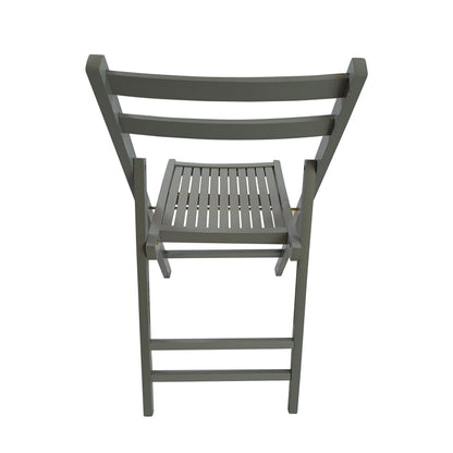 Furniture Slatted Wood Folding Special Event Chair - Gray, Set of 4, FOLDING CHAIR, FOLDABLE STYLE image 4