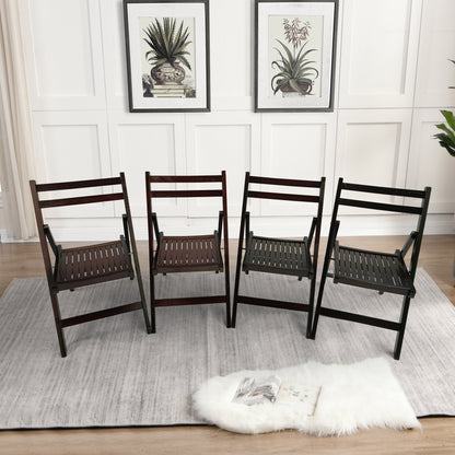 Furniture Slatted Wood Folding Special Event Chair - Cherry, Set of 4, FOLDING CHAIR, FOLDABLE STYLE image 1