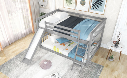 Full over Full Bunk Bed with Convertible Slide and Ladder, Gray(Old SKU: GX000708AAE) image 5