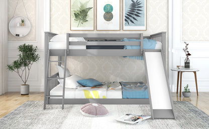 Full over Full Bunk Bed with Convertible Slide and Ladder, Gray(Old SKU: GX000708AAE) image 4