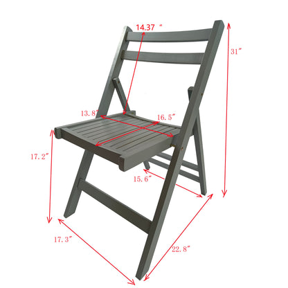 Furniture Slatted Wood Folding Special Event Chair - Gray, Set of 4, FOLDING CHAIR, FOLDABLE STYLE image 9