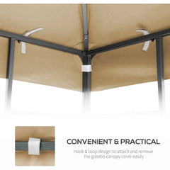 10x10 Ft Outdoor Patio Gazebo Replacement Canopy,Double Tiered Gazebo Tent Roof Top Cover Only(Frame Not Include)