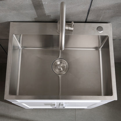 24in Stainless Steel Washing Sink w/ Faucet Hoses and Drain Head Only(Update) image 3