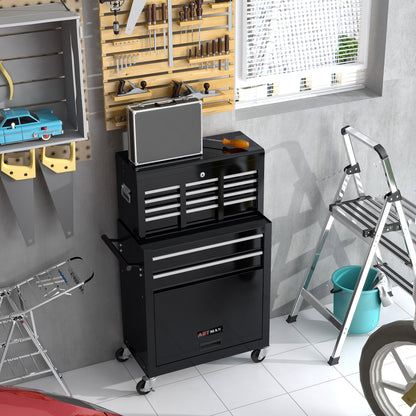 High Capacity Rolling Tool Chest with Wheels and Drawers, 8-Drawer Tool Storage Cabinet--BLACK image 1