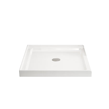 Goodyo 36x36 in Shower Base, Centered Drain Single-Threshold Shower Pan, White image 8