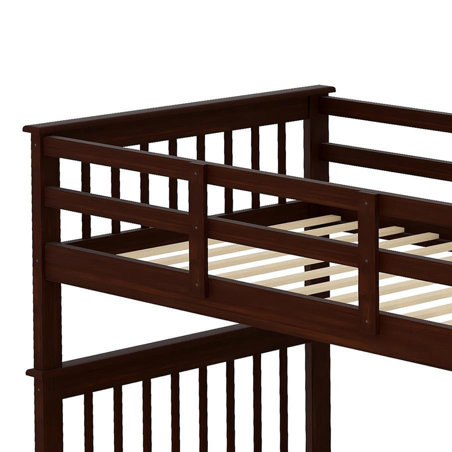 Stairway Twin-Over-Twin Bunk Bed with Storage and Guard Rail for Bedroom, Dorm, Espresso color(OLD SKU:LT000109AAP) image 11