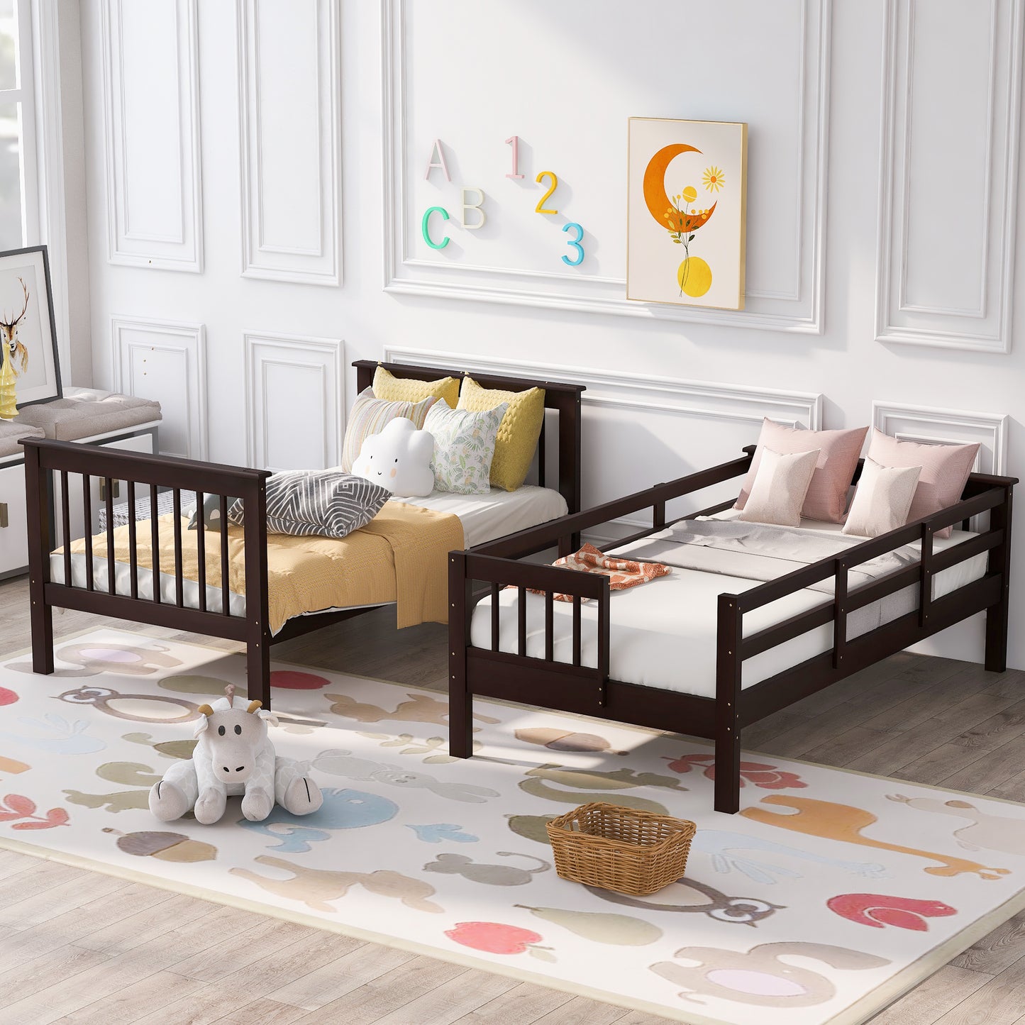 Stairway Twin-Over-Twin Bunk Bed with Storage and Guard Rail for Bedroom, Dorm, Espresso color(OLD SKU:LT000109AAP) image 3
