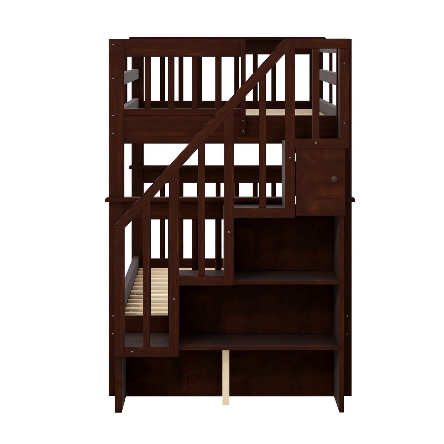 Stairway Twin-Over-Twin Bunk Bed with Storage and Guard Rail for Bedroom, Dorm, Espresso color(OLD SKU:LT000109AAP) image 7