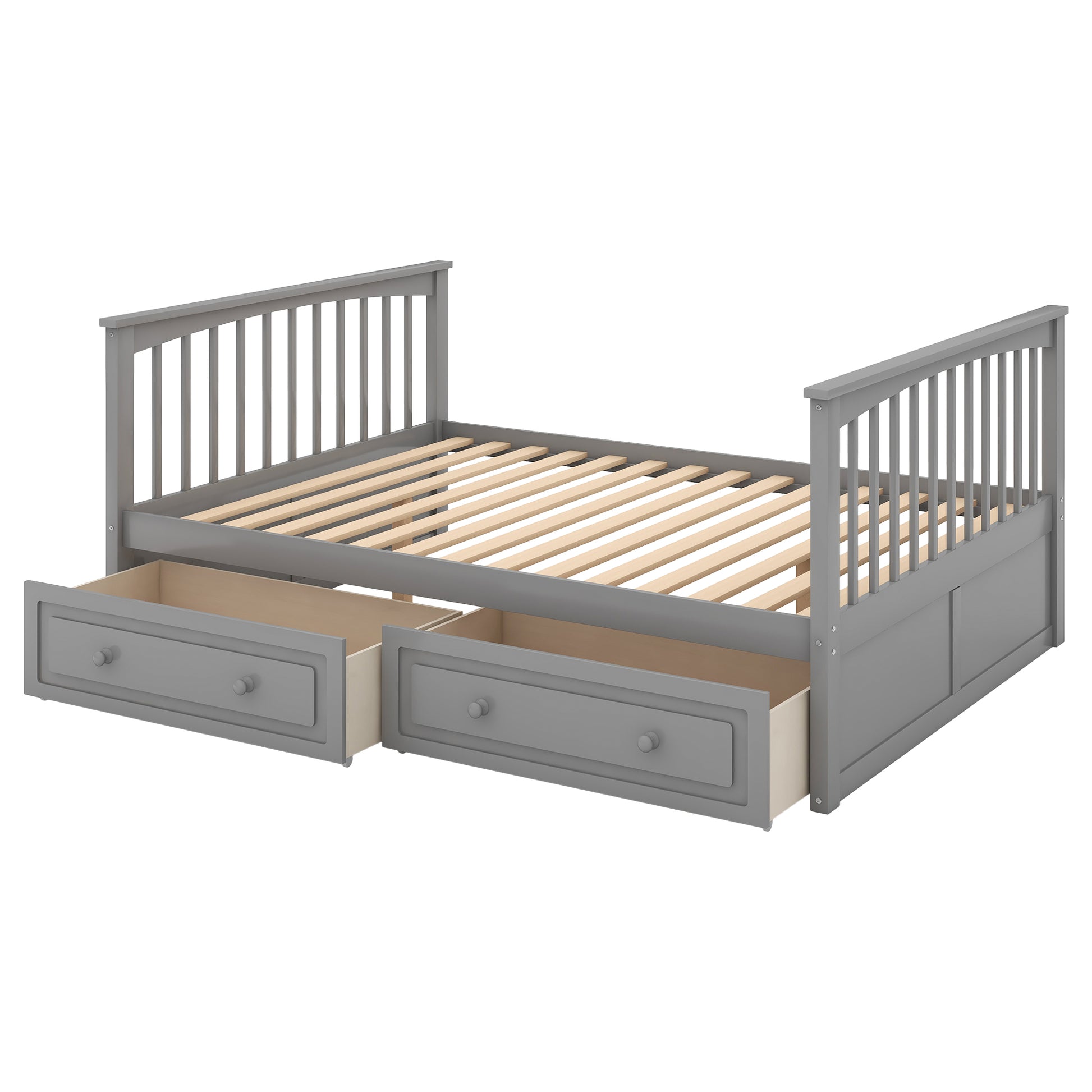 Full over Full Bunk Bed with Drawers, Convertible Beds, Gray(OLD SKU:SM000241AAE-1) image 6