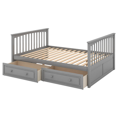 Full over Full Bunk Bed with Drawers, Convertible Beds, Gray(OLD SKU:SM000241AAE-1) image 6