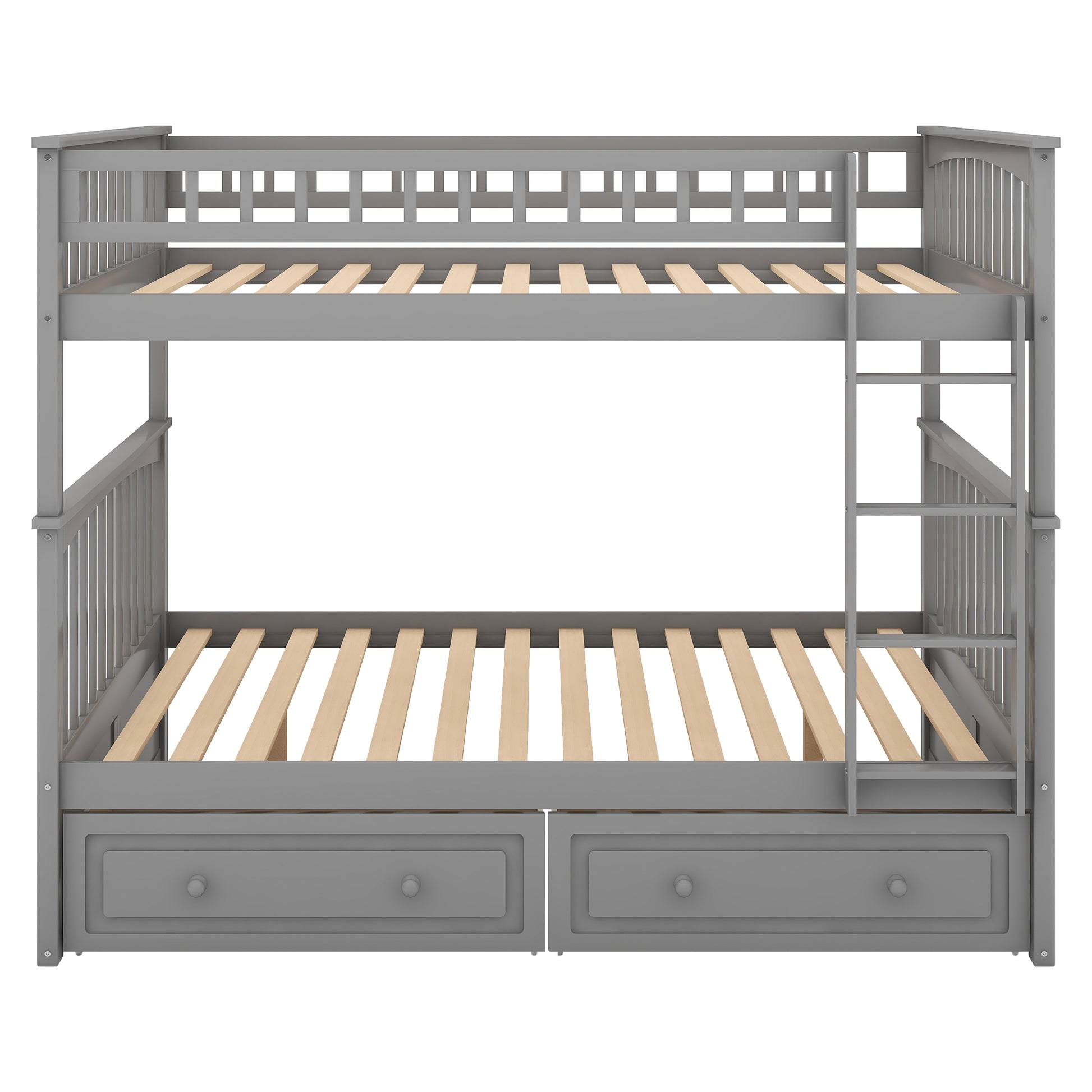 Full over Full Bunk Bed with Drawers, Convertible Beds, Gray(OLD SKU:SM000241AAE-1) image 12
