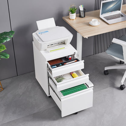 [Installation Required] 3-Drawer mobile filing cabinet with lock, legal/letter sized office storage filing cabinet, metal filing cabinet (white),suitable for offices and study rooms image 3