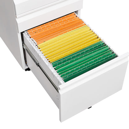 [Installation Required] 3-Drawer mobile filing cabinet with lock, legal/letter sized office storage filing cabinet, metal filing cabinet (white),suitable for offices and study rooms image 10