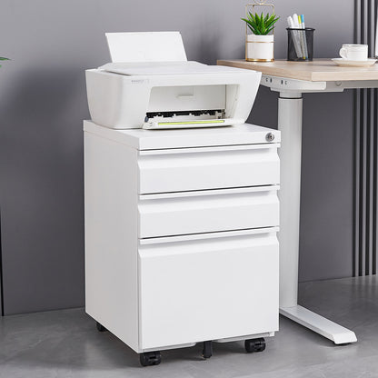 [Installation Required] 3-Drawer mobile filing cabinet with lock, legal/letter sized office storage filing cabinet, metal filing cabinet (white),suitable for offices and study rooms image 2