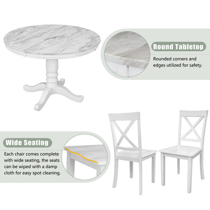 Orisfur. 5 Pieces Dining Table and Chairs Set for 4 Persons, Kitchen Room Solid Wood Table with 4 Chairs image 3