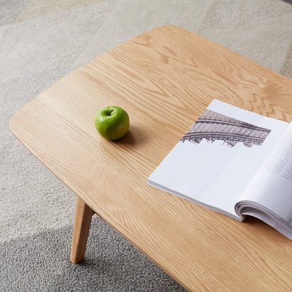 Center table Low Table 100% solid wood Top plate Desk Coffee table Width 80 x Depth 50 x Height 44 cm Study desk Work from home Easy to assemble Natural wood with storage shelf Natural writing desk image 7
