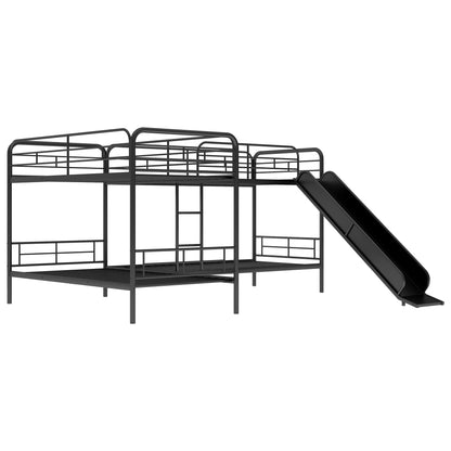 Twin Size L-Shaped Bunk Bed with Slide and Ladder, Black(OLD SKU:GX000615AAB) image 9