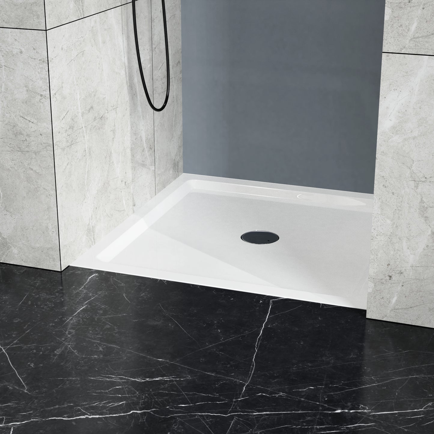 Goodyo 36x36 in Shower Base, Centered Drain Single-Threshold Shower Pan, White image 2