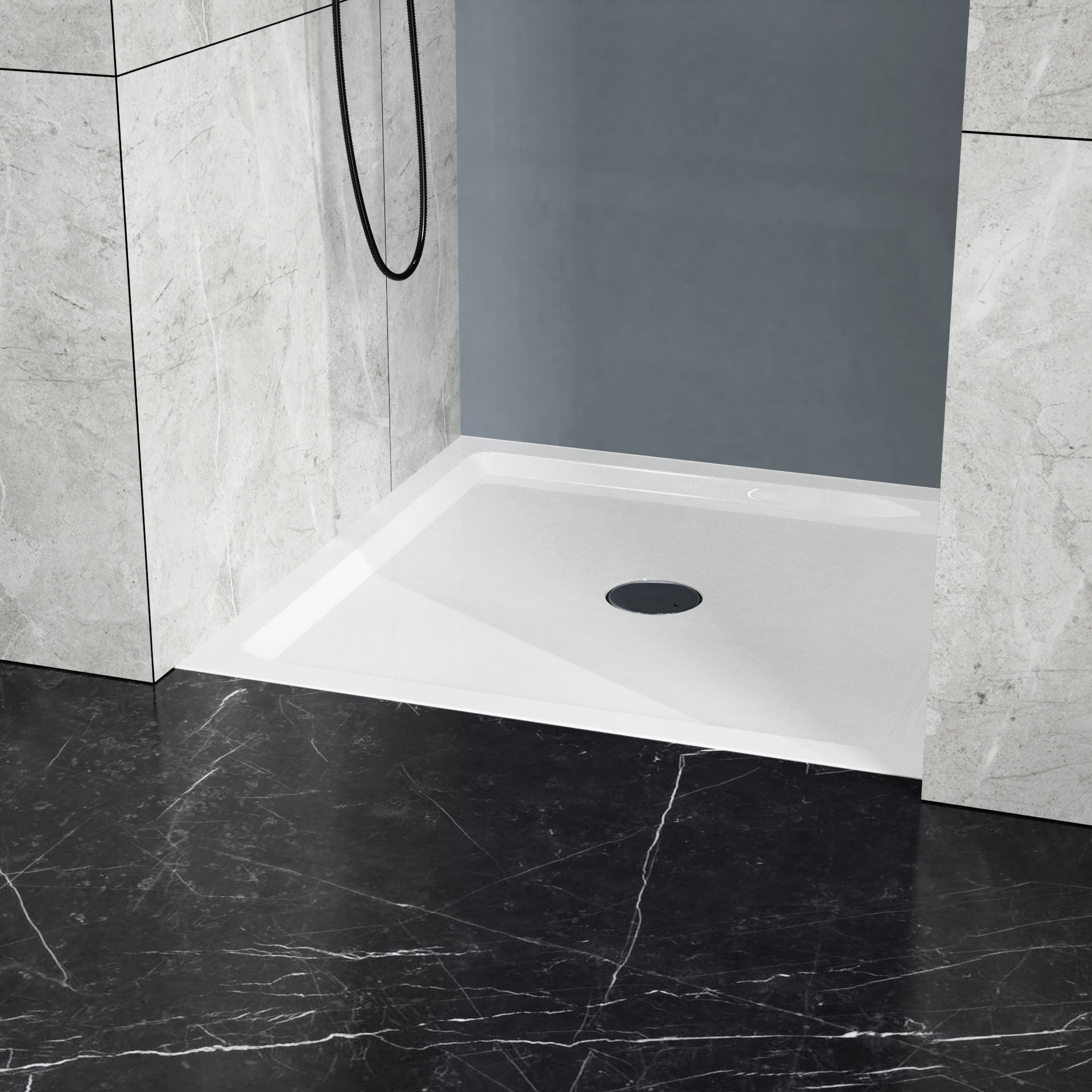 Goodyo 36x36 in Shower Base, Centered Drain Single-Threshold Shower Pan, White image 2