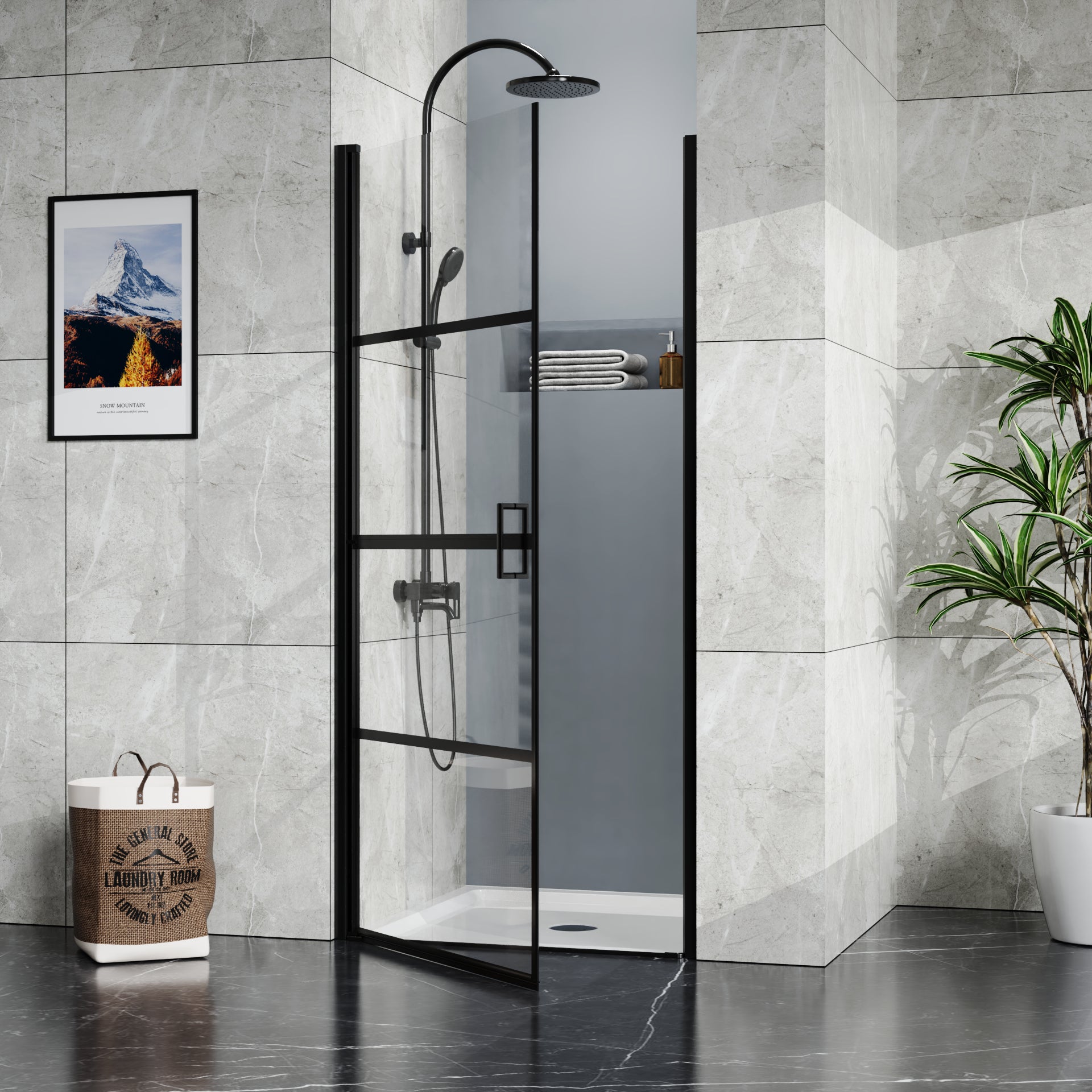 Goodyo 36x36 in Shower Base, Centered Drain Single-Threshold Shower Pan, White image 4