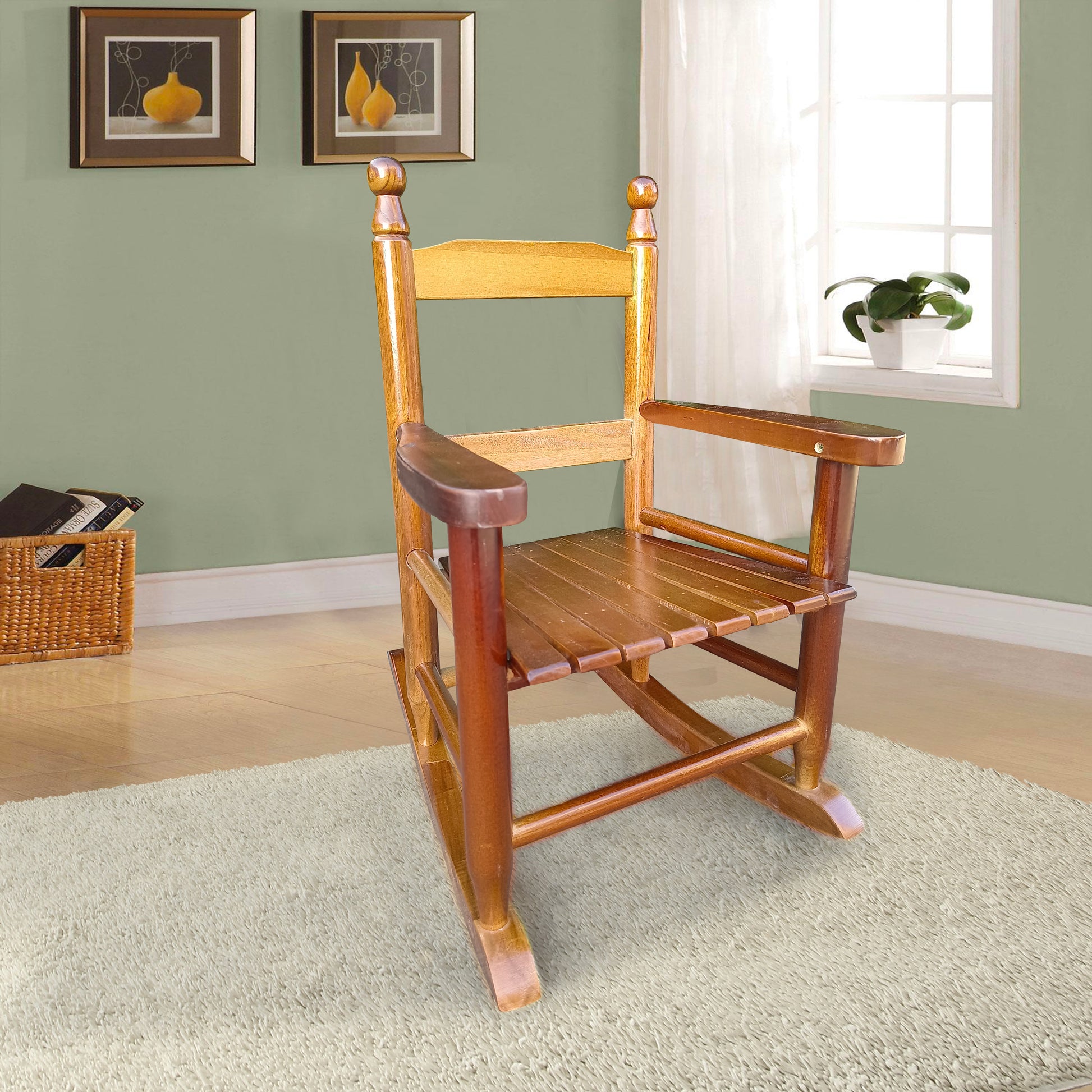 Children's rocking oak chair- Indoor or Outdoor -Suitable for kids-Durable image 1