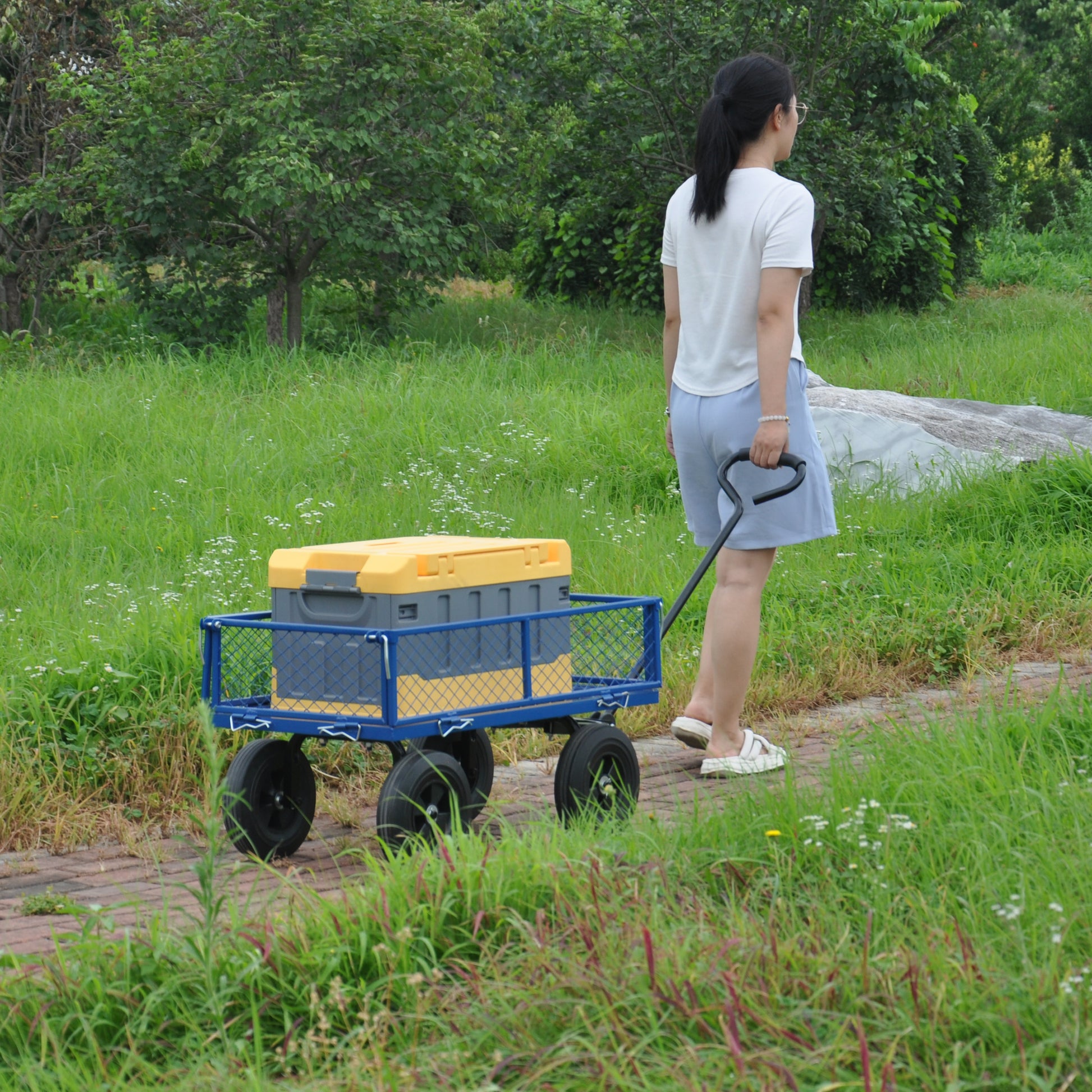 Tools cart Wagon Cart Garden cart trucks make it easier to transport firewood image 7