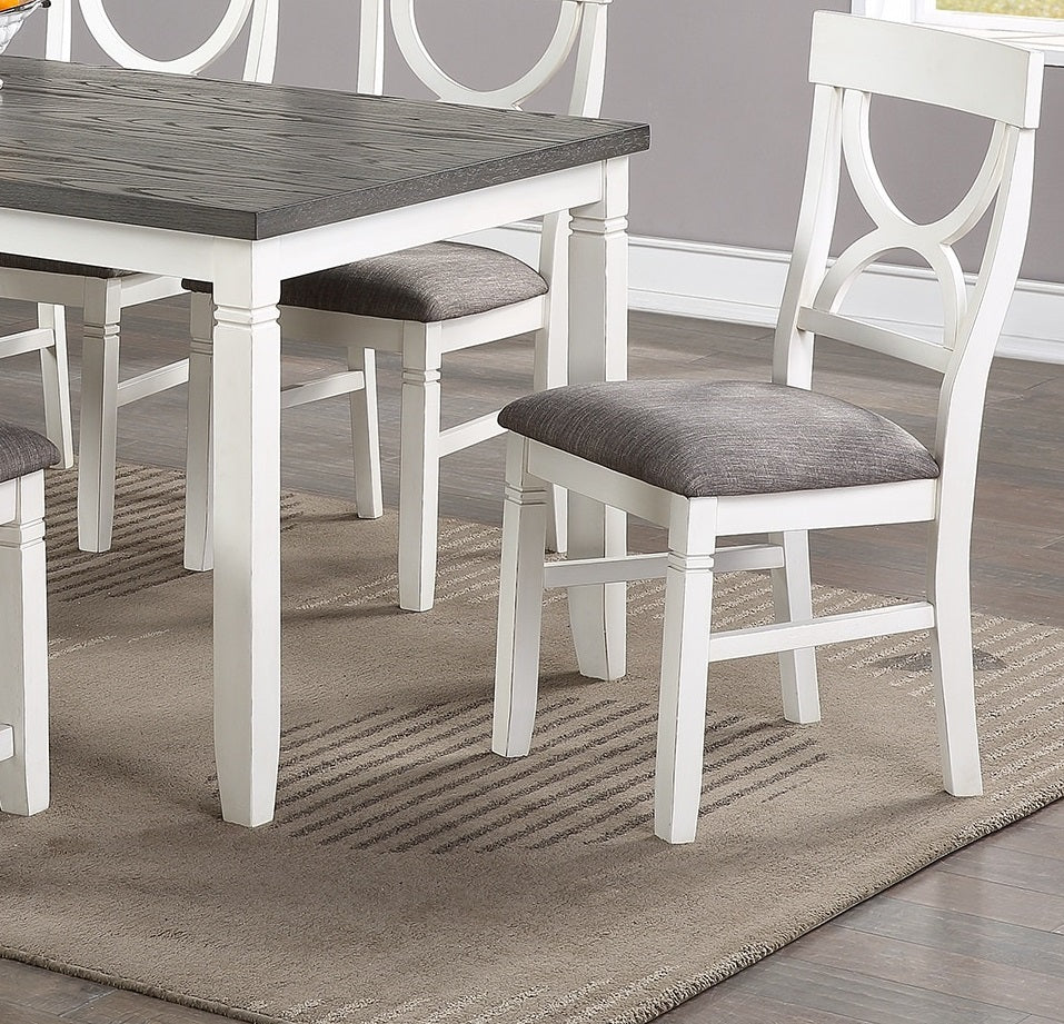 Dining Room Furniture White 6pc Dining Set Table 4 Side Chairs and A Bench Rubberwood MDF image 7