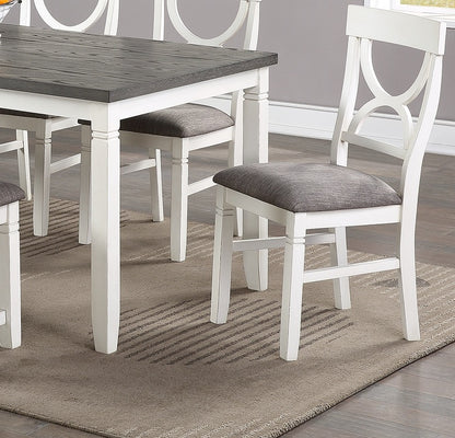 Dining Room Furniture White 6pc Dining Set Table 4 Side Chairs and A Bench Rubberwood MDF image 7