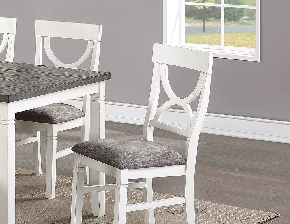 Dining Room Furniture White 6pc Dining Set Table 4 Side Chairs and A Bench Rubberwood MDF image 3