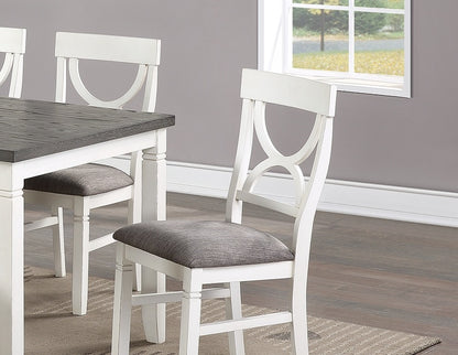 Dining Room Furniture White 6pc Dining Set Table 4 Side Chairs and A Bench Rubberwood MDF image 3