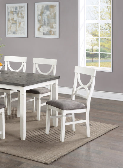 Dining Room Furniture White 6pc Dining Set Table 4 Side Chairs and A Bench Rubberwood MDF image 8
