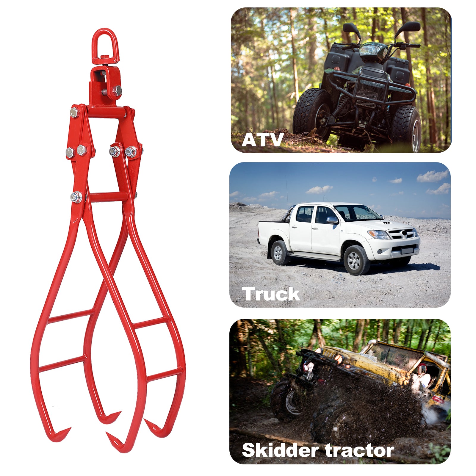 4 Claw Timber Log Lifting Logging Tongs Grabber Tong 36" image 8